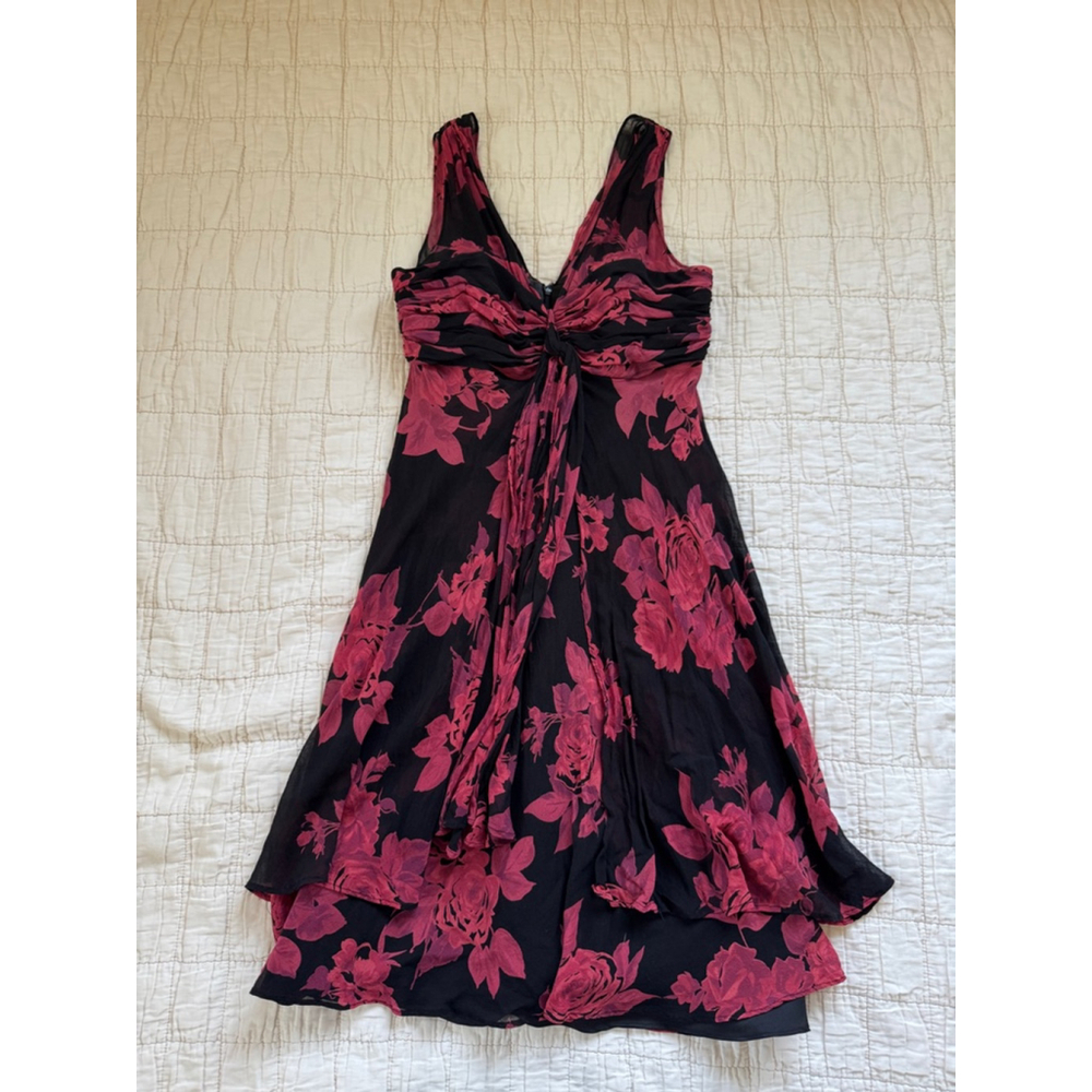 Donna Ricco Silk Floral Flowy Evening Dress • Size: 2 Petite